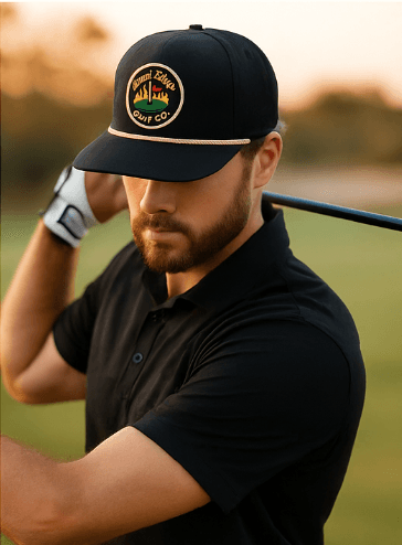 Golfer swinging club